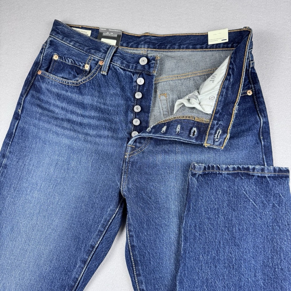 NWT Levi's Premium 501 Original Cropped Jean 31x28 High Rise Straight Button Fly